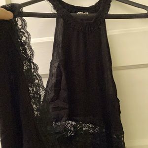 Black free people lace inset summer dress
